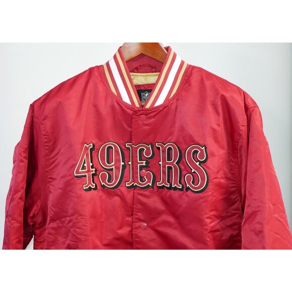NEW SAN FRANCISCO 49ERS SATIN RED NFL TEAM EMBROIDERED JACKET MSRP $130 - MEDIUM - Picture 3 of 8